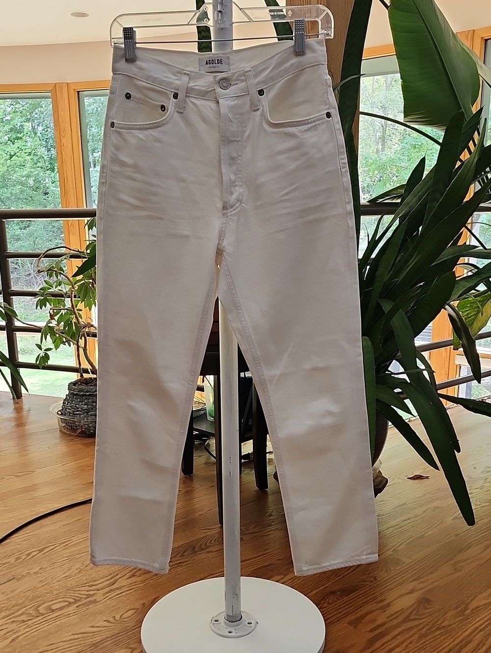 AGOLDE Riley High Rise Straight Leg Jeans Button Fly